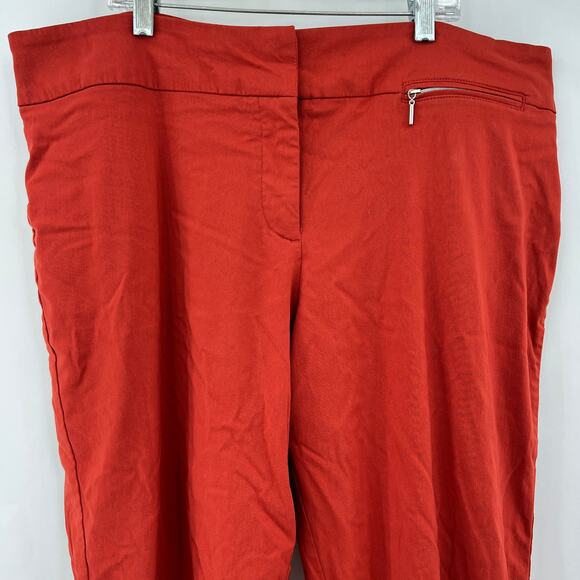 Lane Bryant (18) Womens Orange Tapered Short Crop Dress Pants - Picture 3 of 9